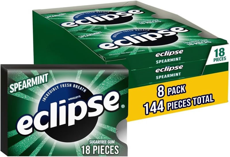 Wrigley's ECLIPSE Spearmint Sugar-Free Gum (Pack of 8) - Image 1